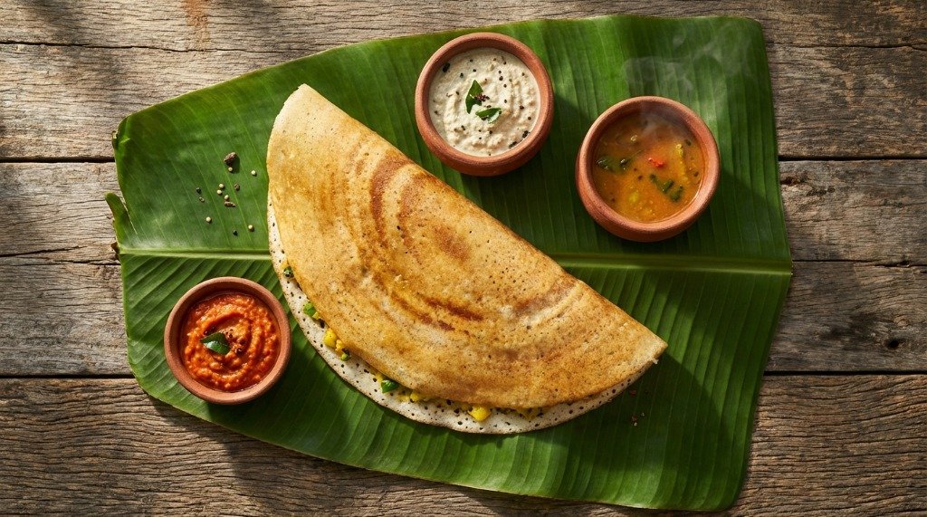 Authentic Masala Dosa serving suggestion