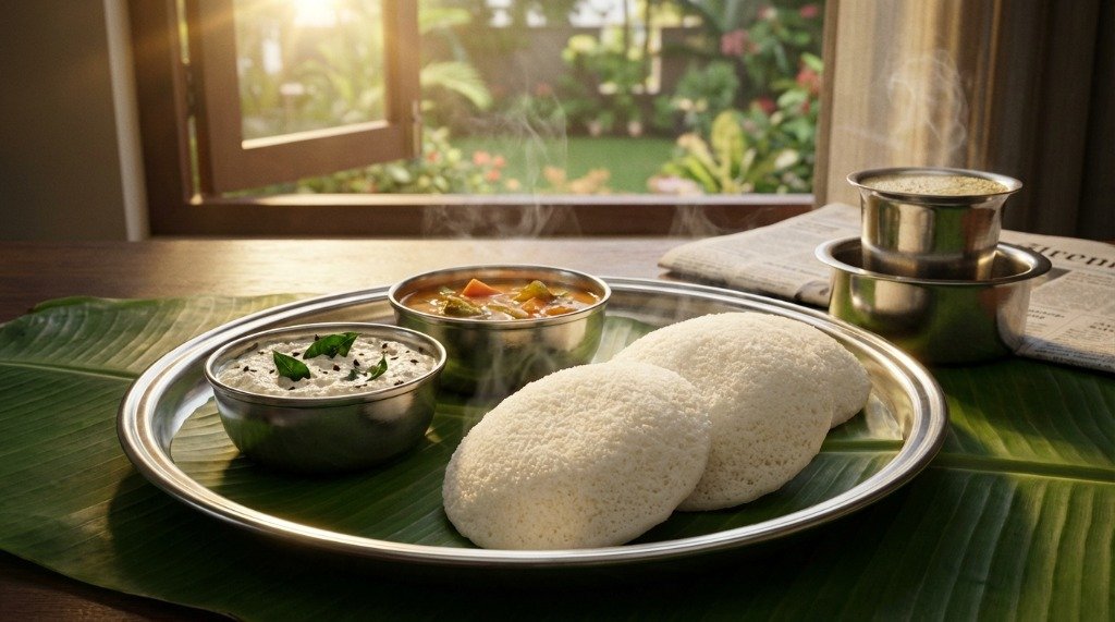 Easy Idli with Coconut Chutney Recipe