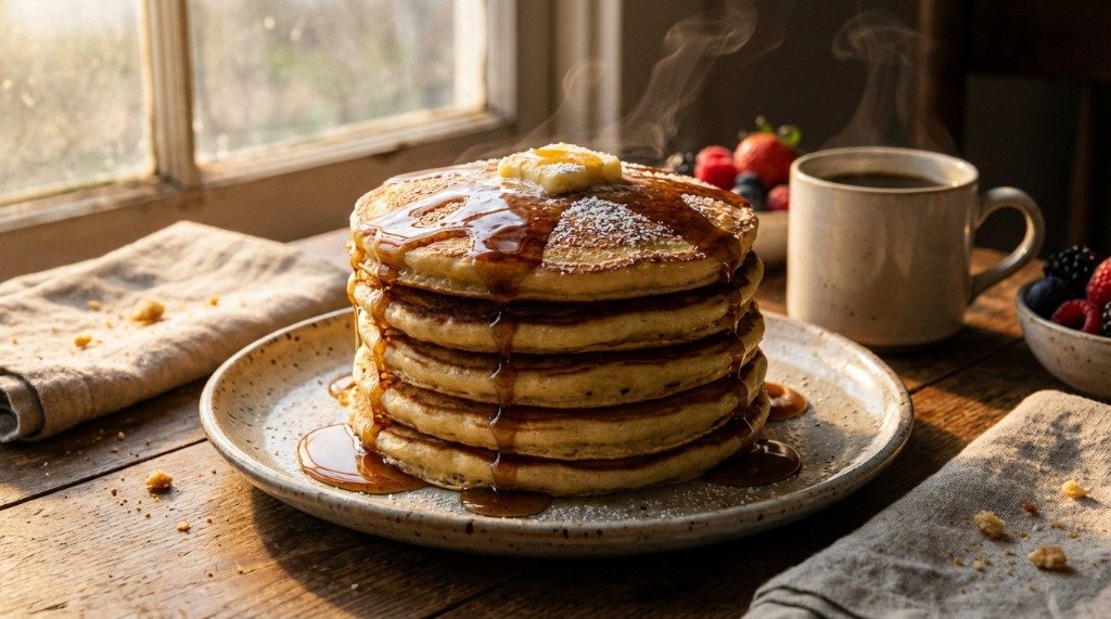 Easy Pancakes with Maple Syrup Recipe