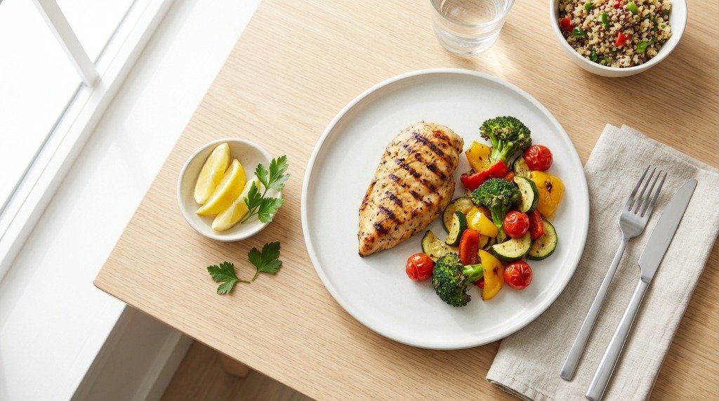 Easy Grilled Chicken with Vegetables Recipe | Healthy Dinner Idea